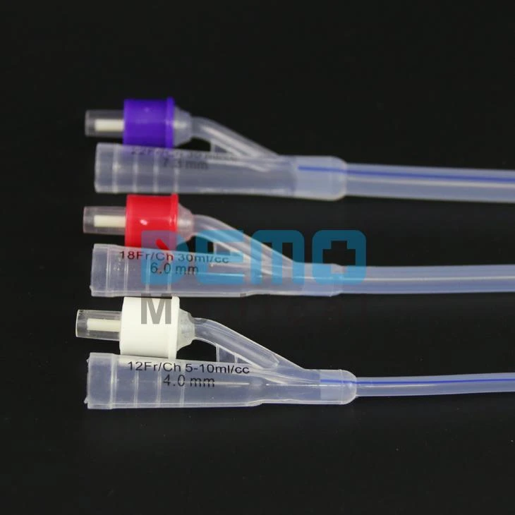 China Wegwerp latexvrije siliconen / latex Foley-katheter: